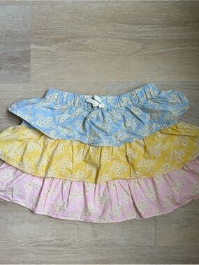 Bisby Floral Ruffle Skirt in Blue- size 10